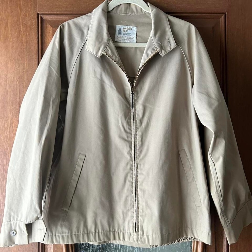 Vintage 90s men's tan London Fog windbreaker jacket 42 long‎ EUC